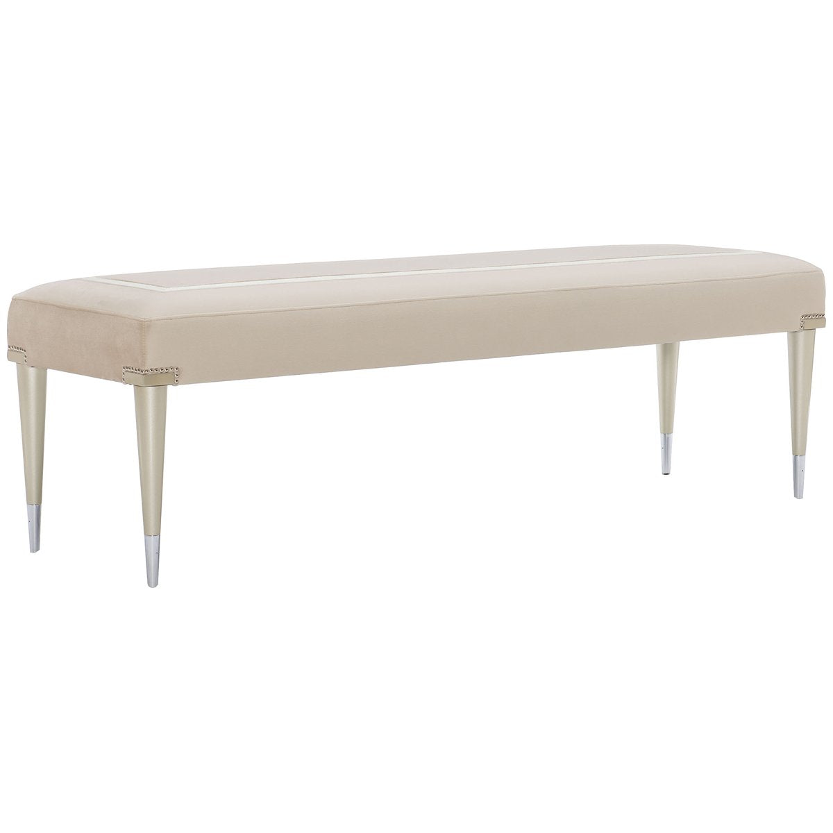 Elegant bedroom bench with upholstered seating and stylish design, perfect for adding comfort and functionality to any bedroom.