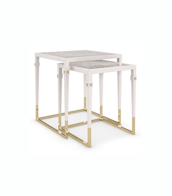 Collection of nesting tables in modern and classic designs. Space-saving stackable tables for living rooms, bedrooms, and offices with versatile functionality.