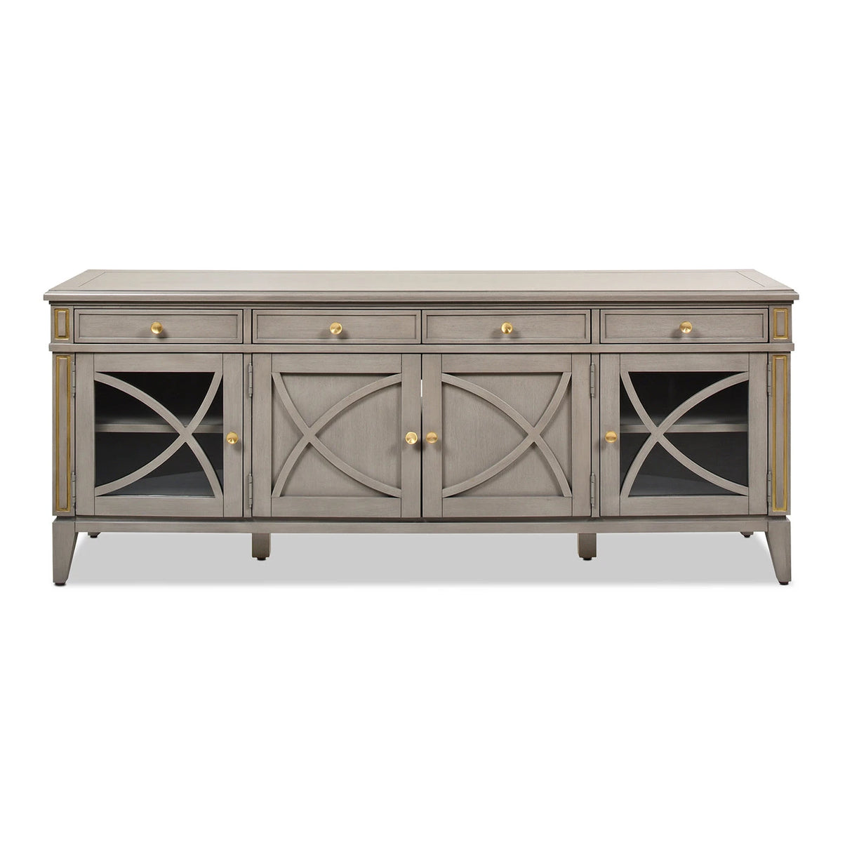 Dauphin 71' TV Stand Storage Display Console Table, Grey Cashmere Wood - sold by Home Elegance USA