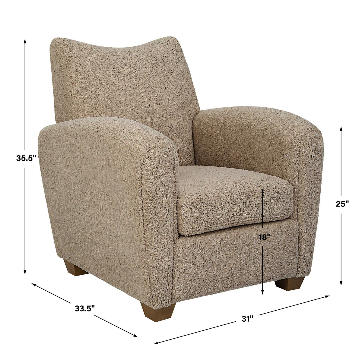 Teddy Accent Chair Latte - Beige by Uttermost - View 10
