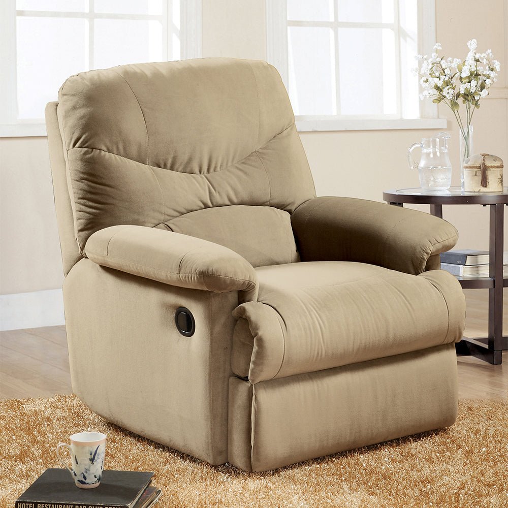 Arcadia Motion Recliner 626 Beige Microfiber | Acme | Home Elegance USA