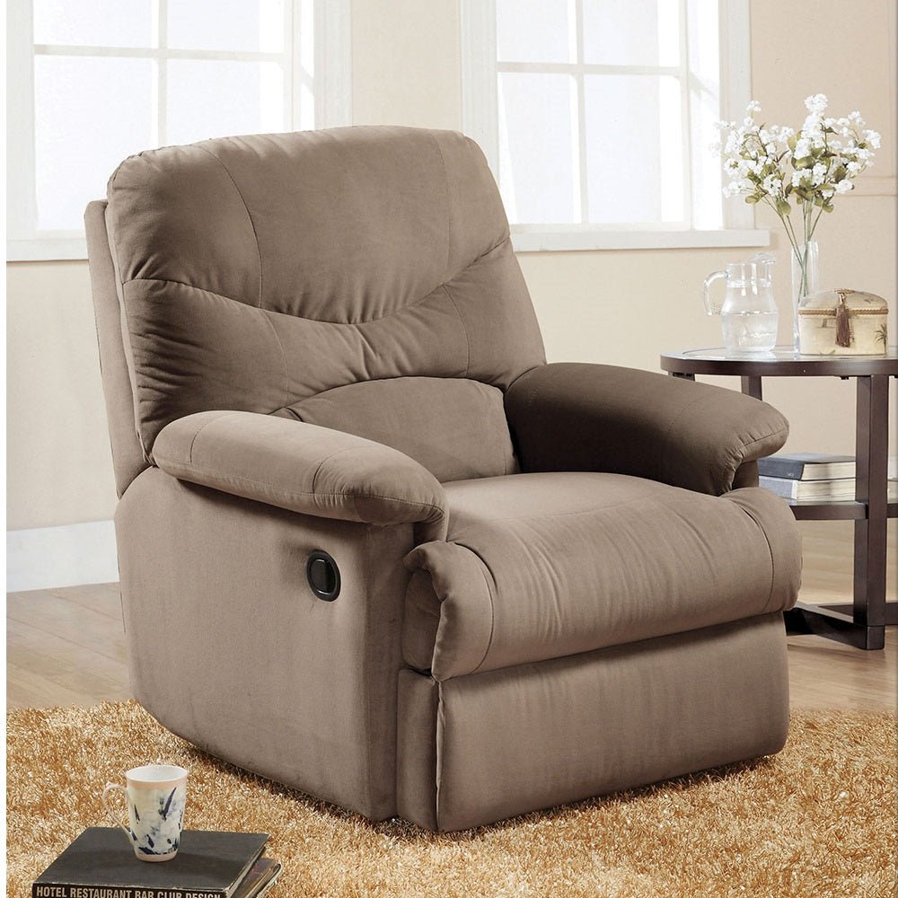 Arcadia Motion Recliner 627 Light Brown Microfiber | Acme | Home Elegance USA