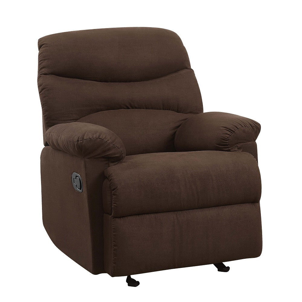 Arcadia Motion Recliner 00632W Chocolate Microfiber | Acme | Home Elegance USA