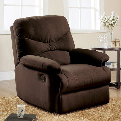 Arcadia Motion Glider Recliner 635 Chocolate Microfiber | Acme | Home Elegance USA