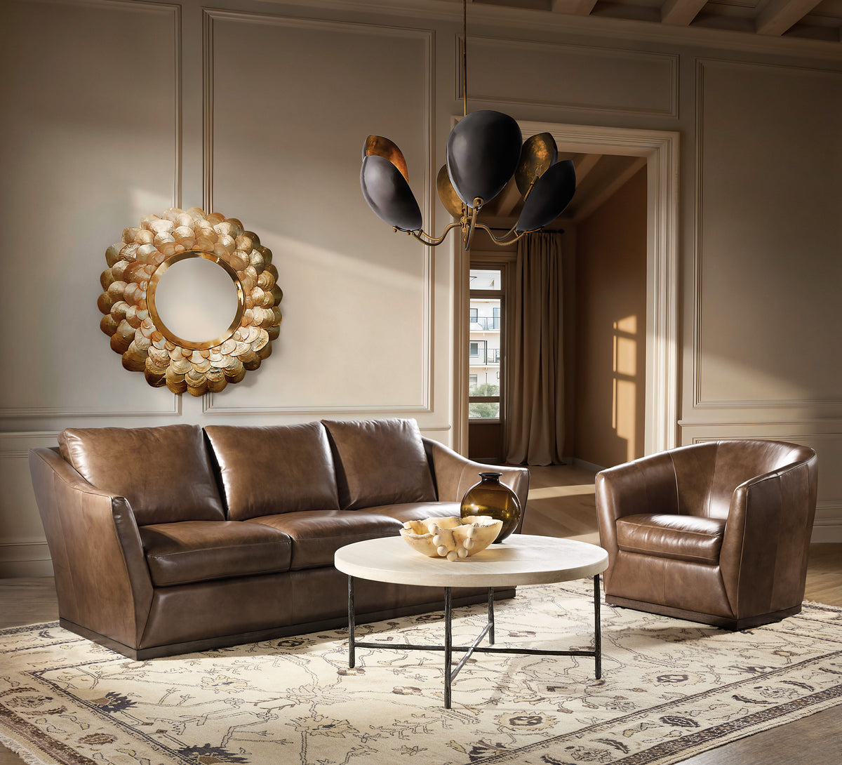 Fairfax Stationary Sofa - Dark Brown by Hooker Furniture - View 4