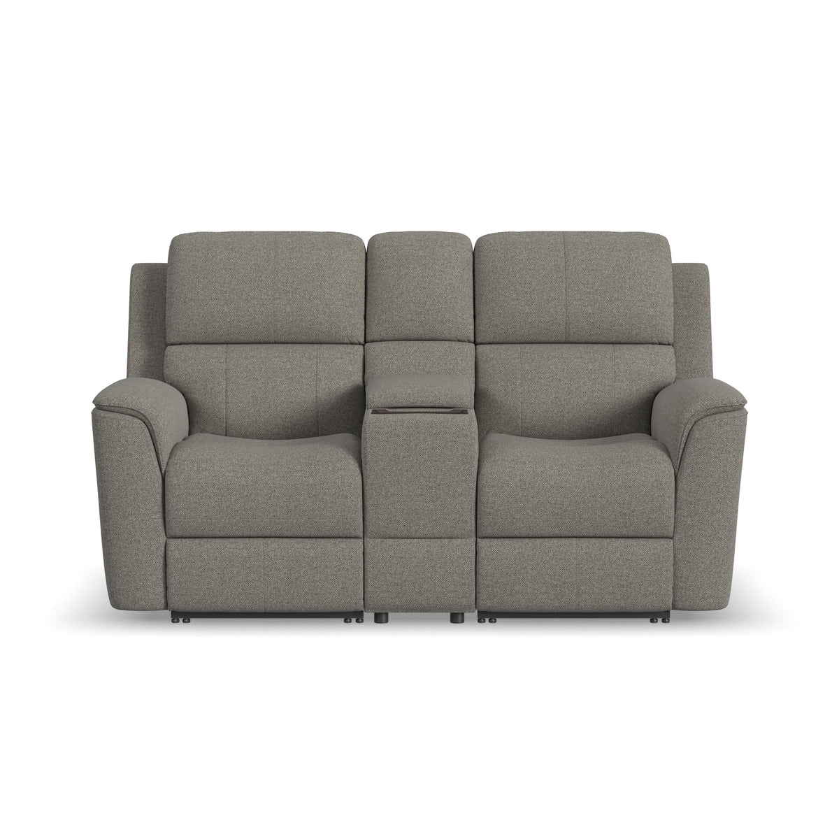 Henry Power Reclining Loveseat With Console & Power Headrests & Lumbar - Fog | Flexsteel