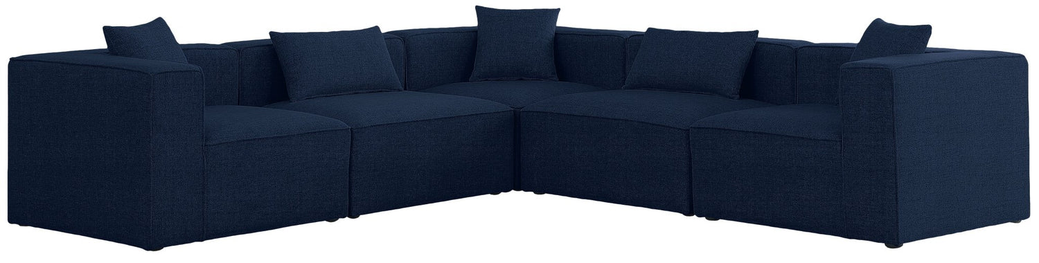 Cube - Modular Sectional 5 Piece - Navy | Home Elegance USA