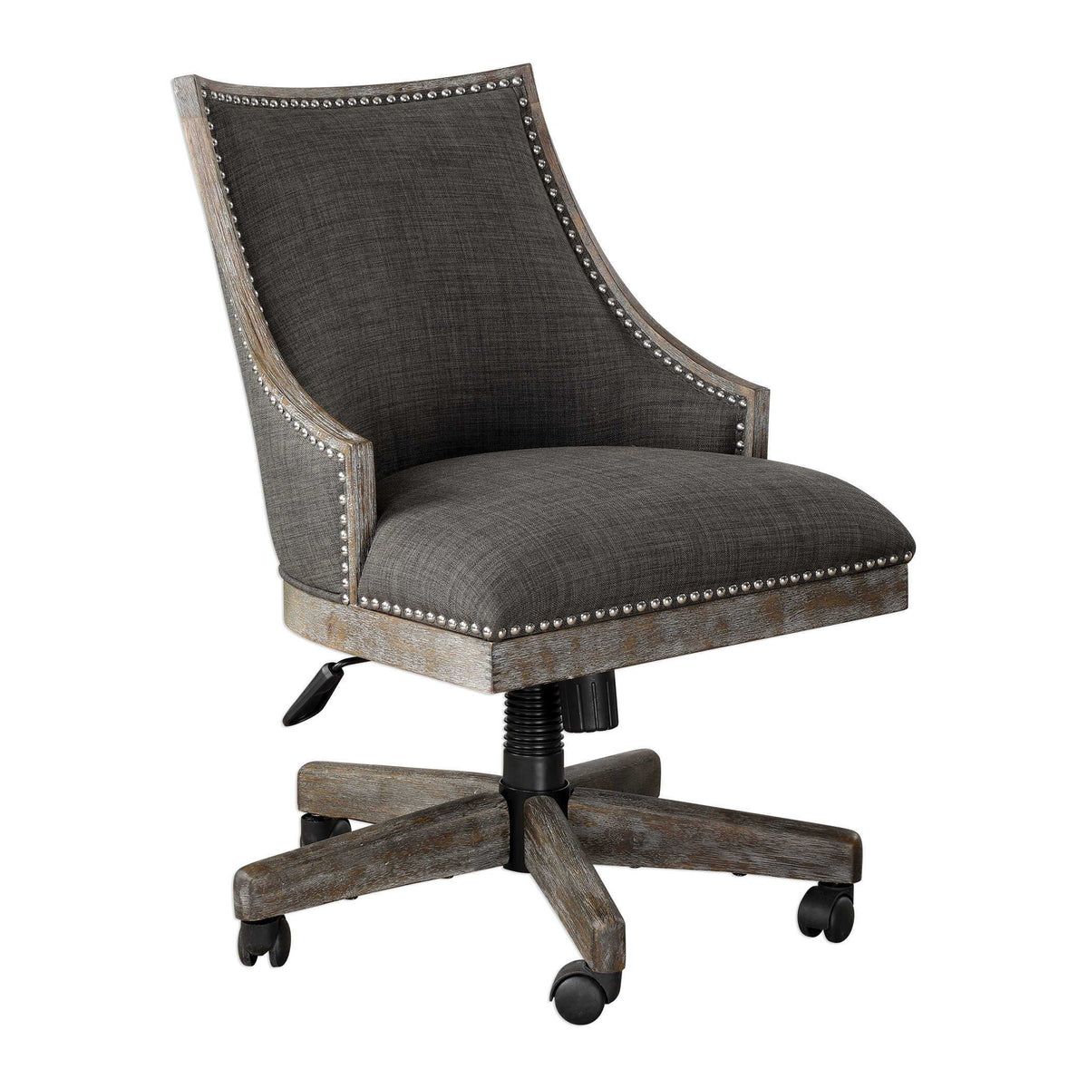 Aidrian Desk Chair Charcoal - Dark Gray by Uttermost - View 3