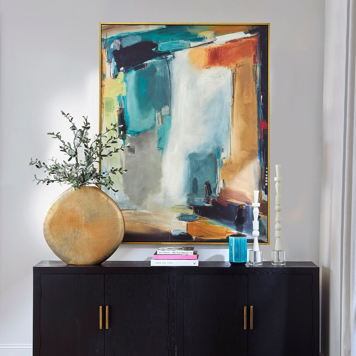 Painters High Revisited Framed Abstract Art - Gold by Uttermost - View 2
