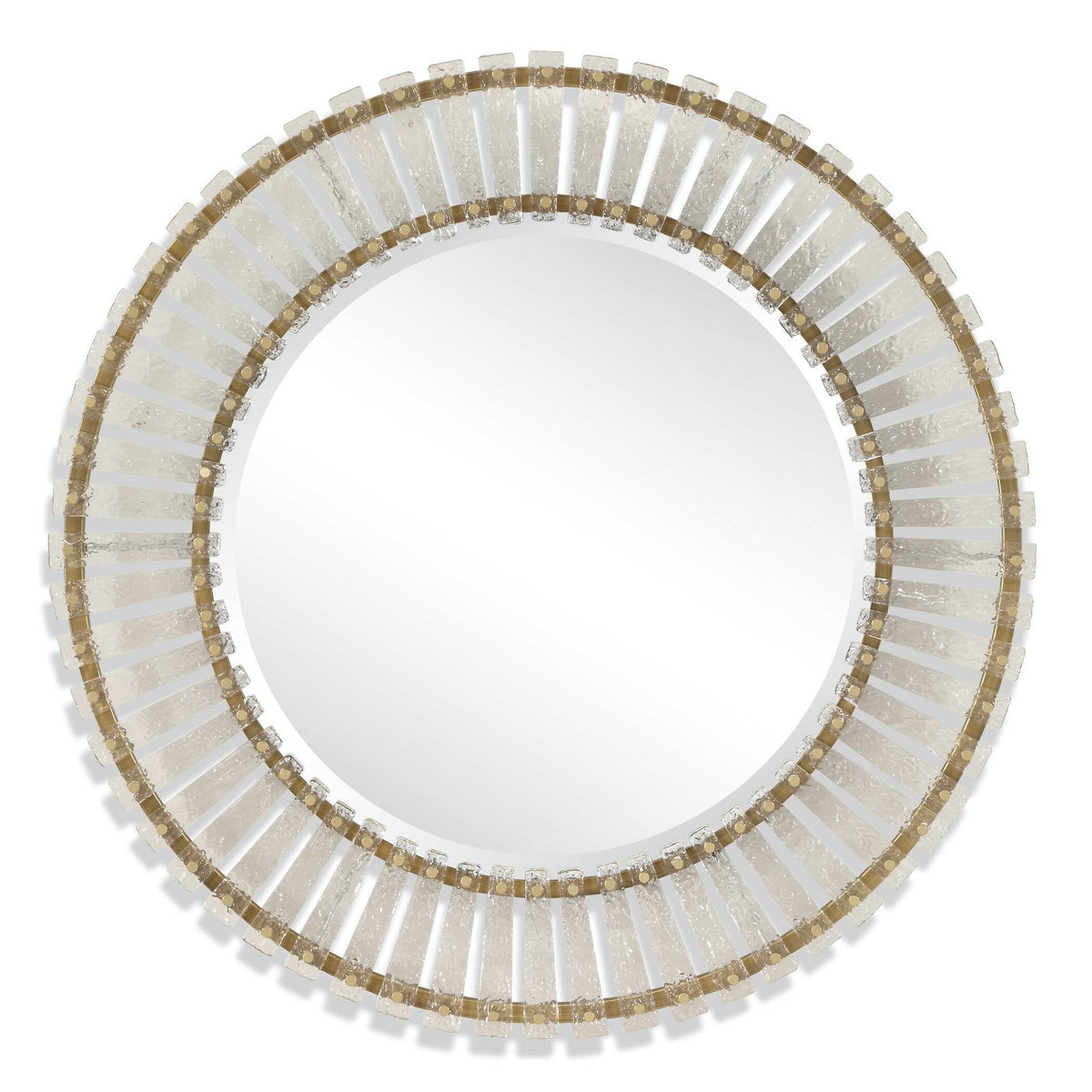 Denali Textured Glass Round Mirror - Silver by Uttermost - View 1