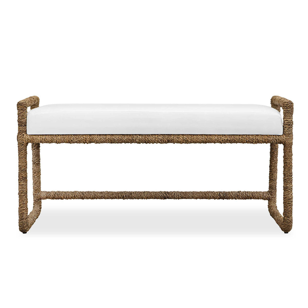 Araiza Fabric Bench Brown / White - White / Light Brown by Uttermost - View 1