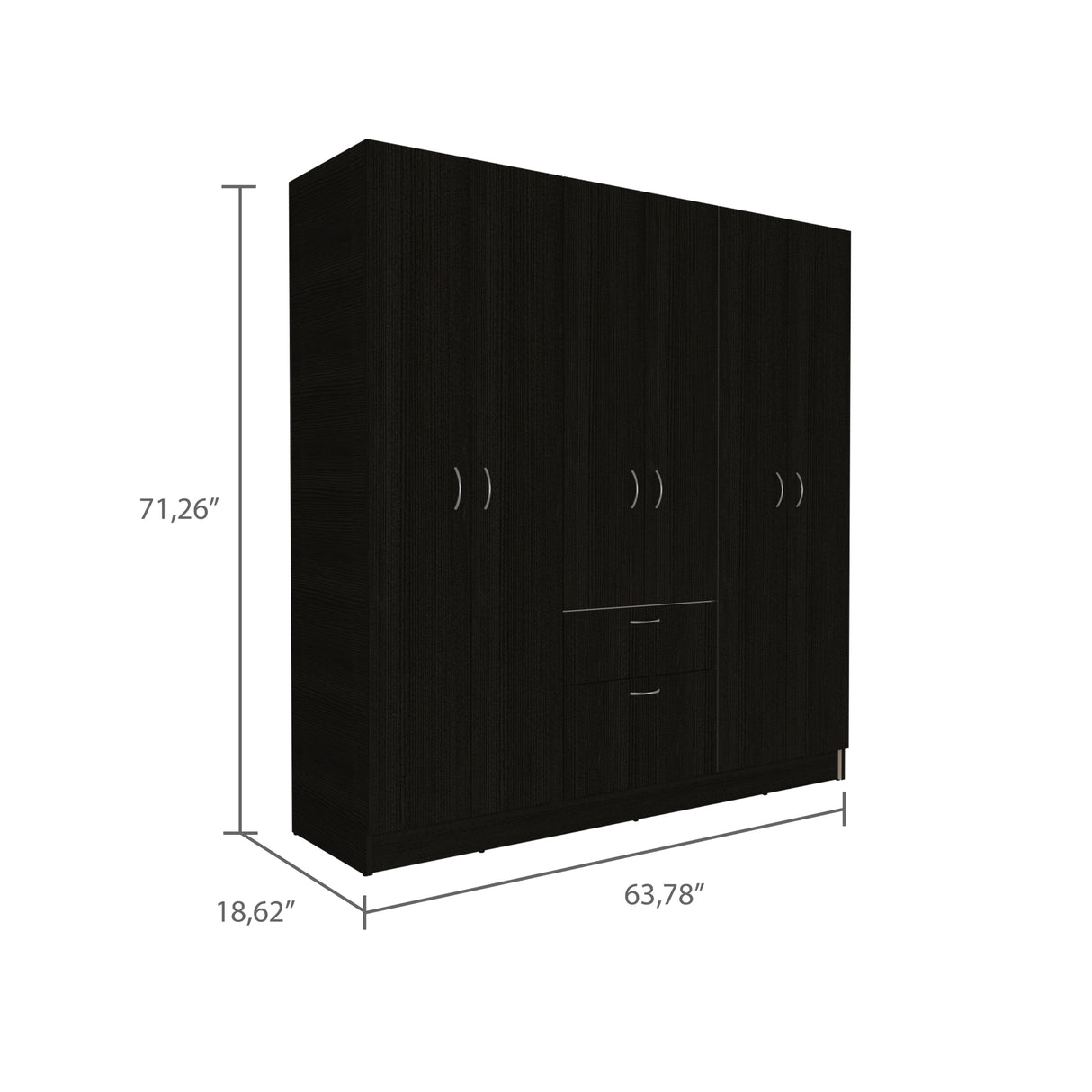 Guajira Six Door Armoire, Three Cabinets , Hidden Drawer Shoes - sold by Home Elegance USA