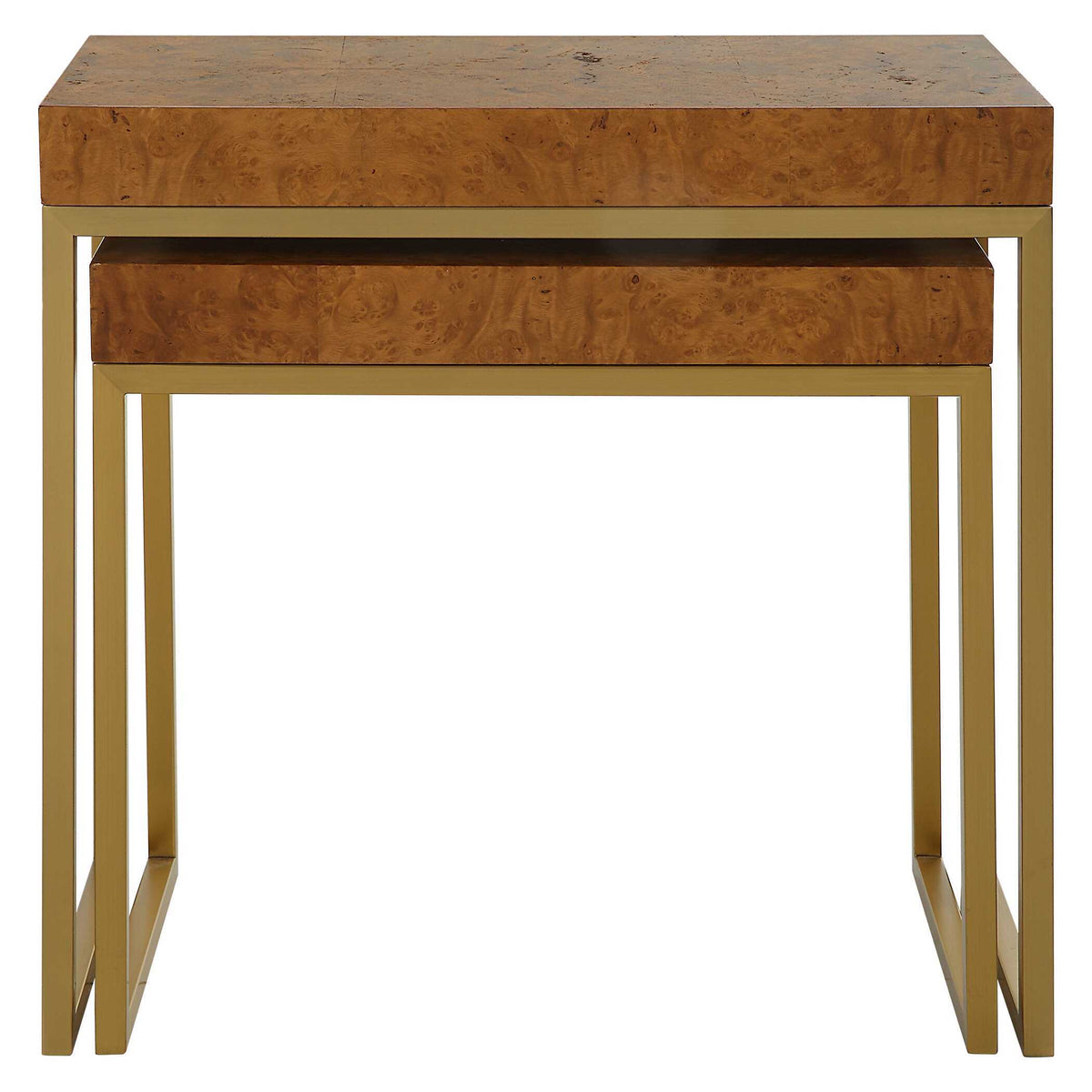 Burl-esque Wooden Nesting Tables (Set of 2) - Light Brown by Uttermost - View 6