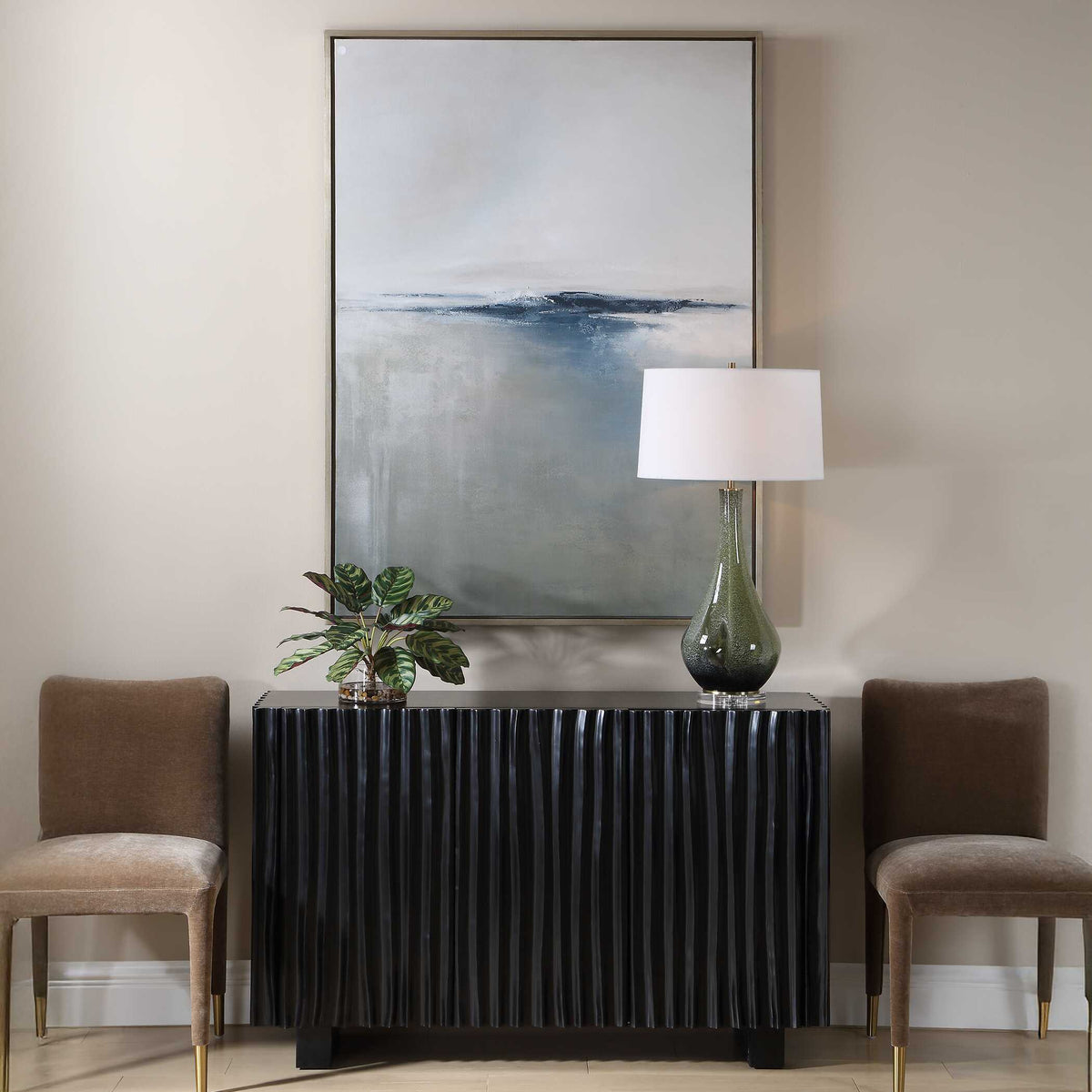 Above The Waterline Abstract Painting - Blue / Gray by Uttermost - View 2