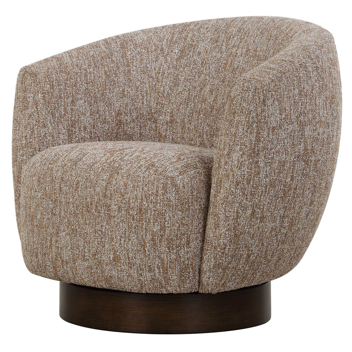 Dunes Fabric Swivel Chair - Light Brown by Uttermost - View 4