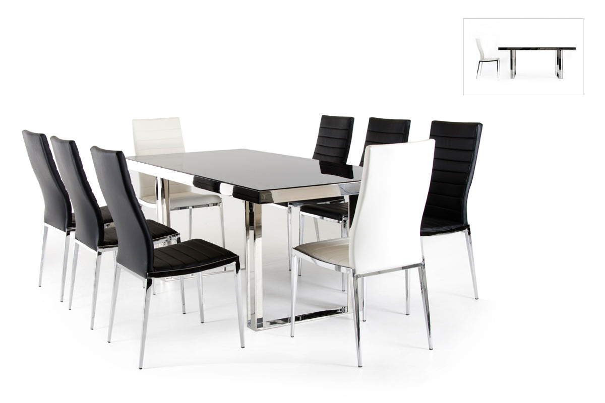 Courtland Modern Stainless Steel Dining Table - View Image 1