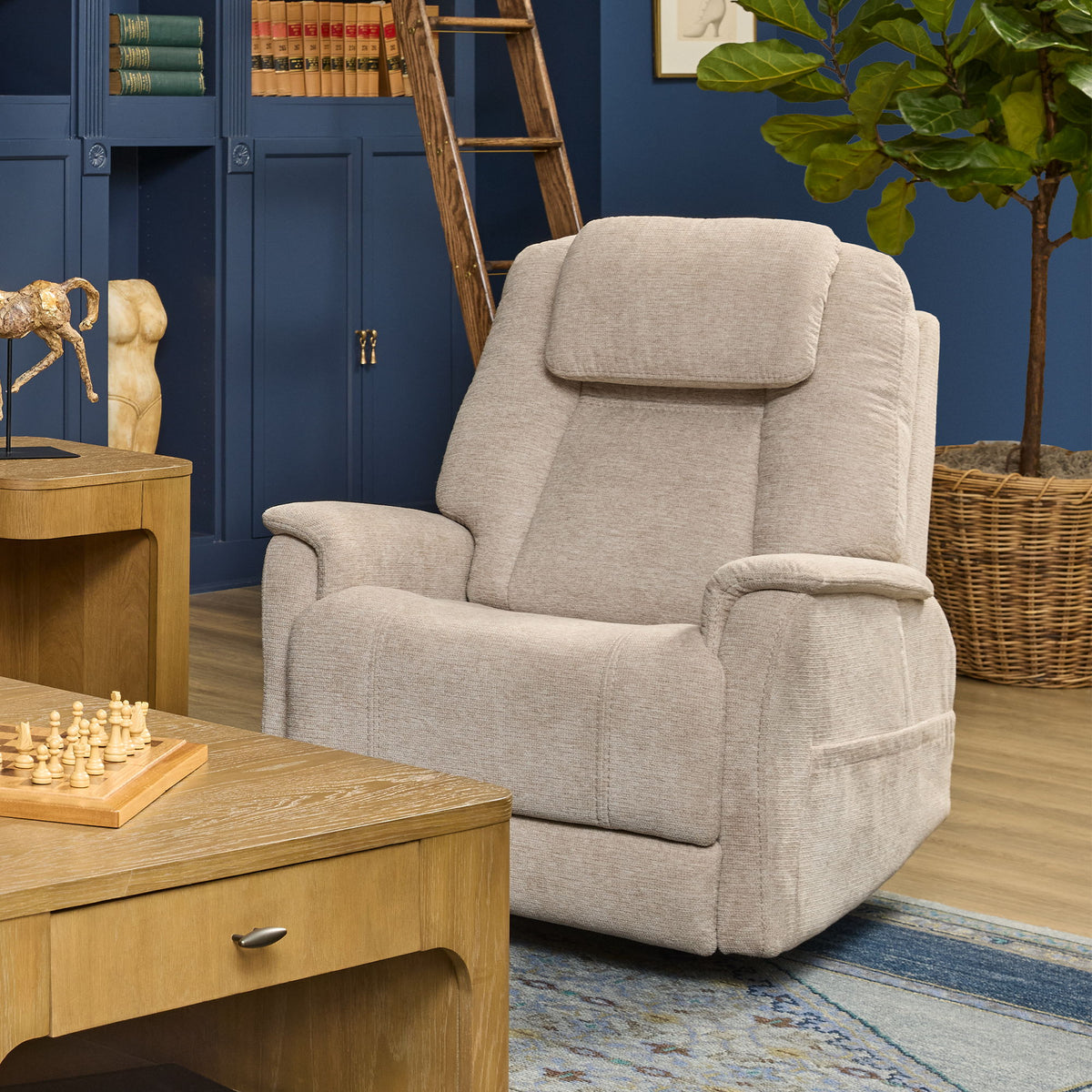 Zecliner Model 3+ Petite Power Lift Recliner With Power Headrest, Lumbar, Heat & Massage - Ceramic | Flexsteel