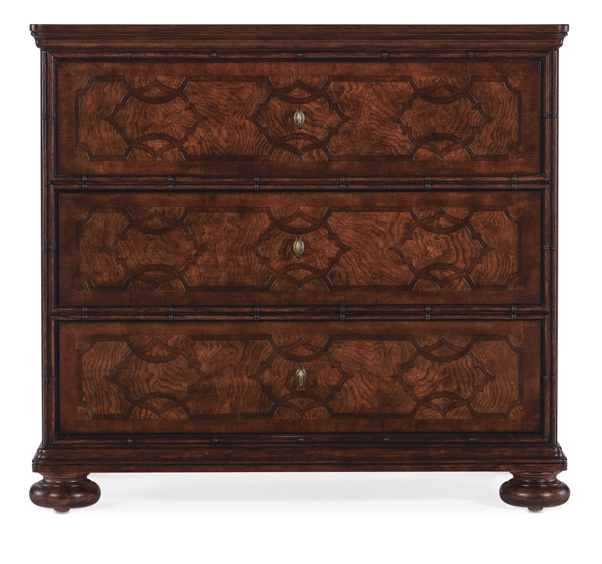 Charleston Three-Drawer Wood Nightstand - Dark Brown by Hooker Furniture - View 6