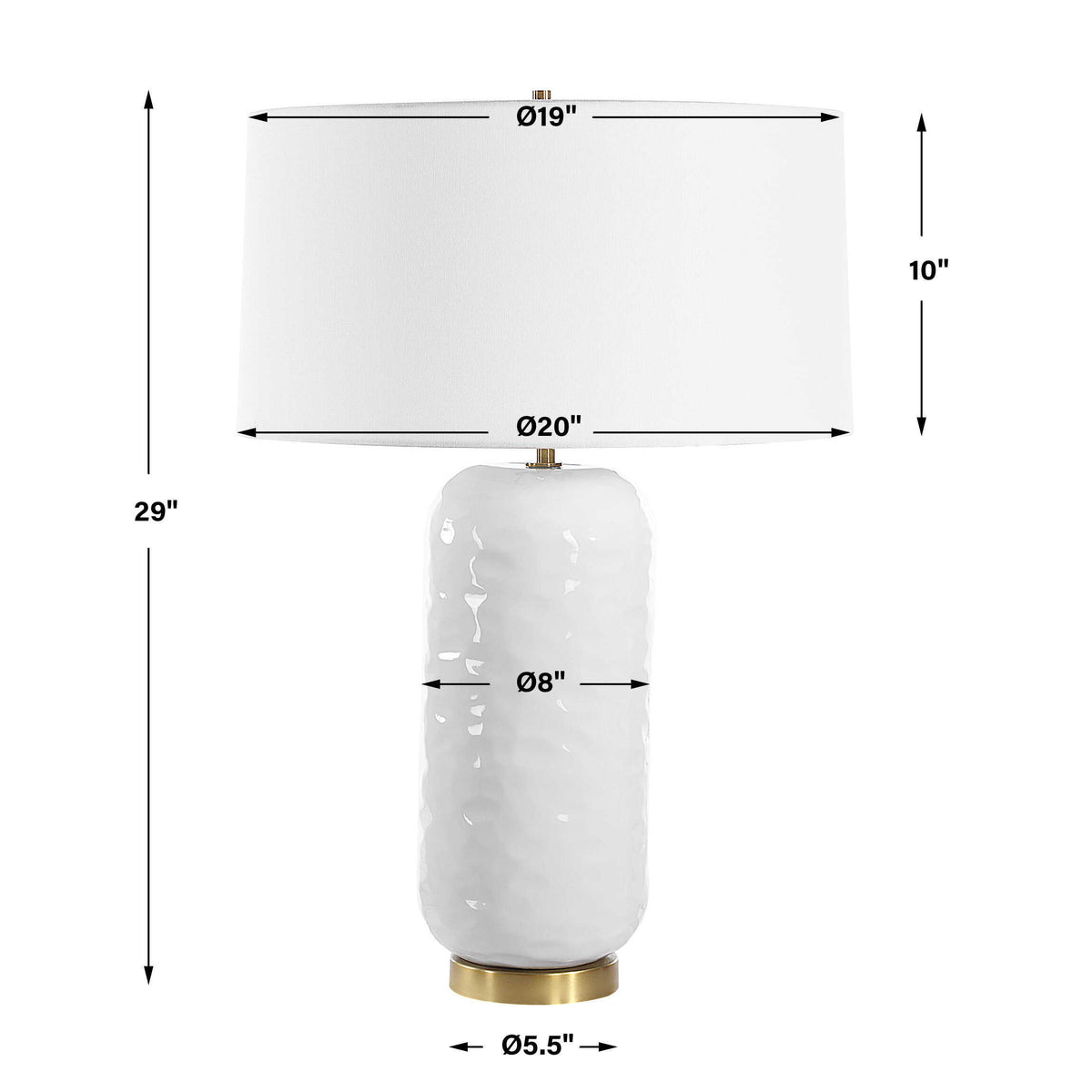 Iona White Glaze Table Lamp by Uttermost - View 7