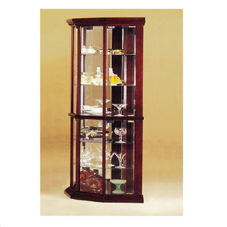 Acme - Huxley Curio Cabinet (Corner) 2347 Cherry Finish