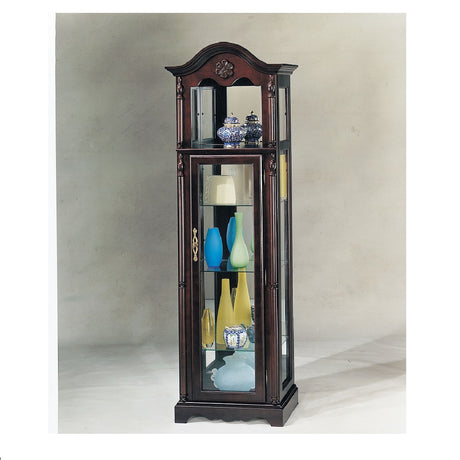 Acme - Lindsey Curio Cabinet 2349 Cherry Finish