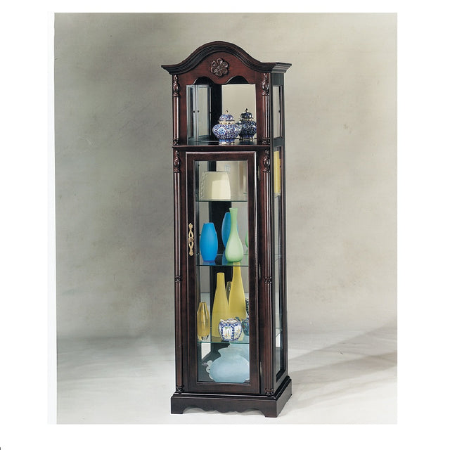 Acme - Lindsey Curio Cabinet 2349 Cherry Finish