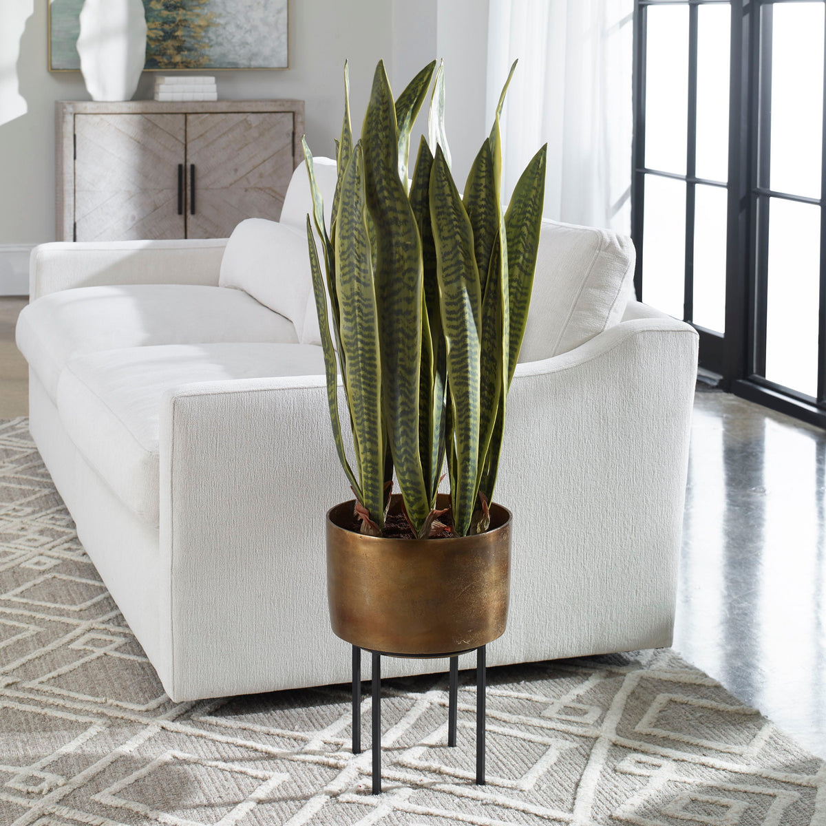 Fasita Brass Planter (Set of 2) - Green / Light Brown by Uttermost - View 2