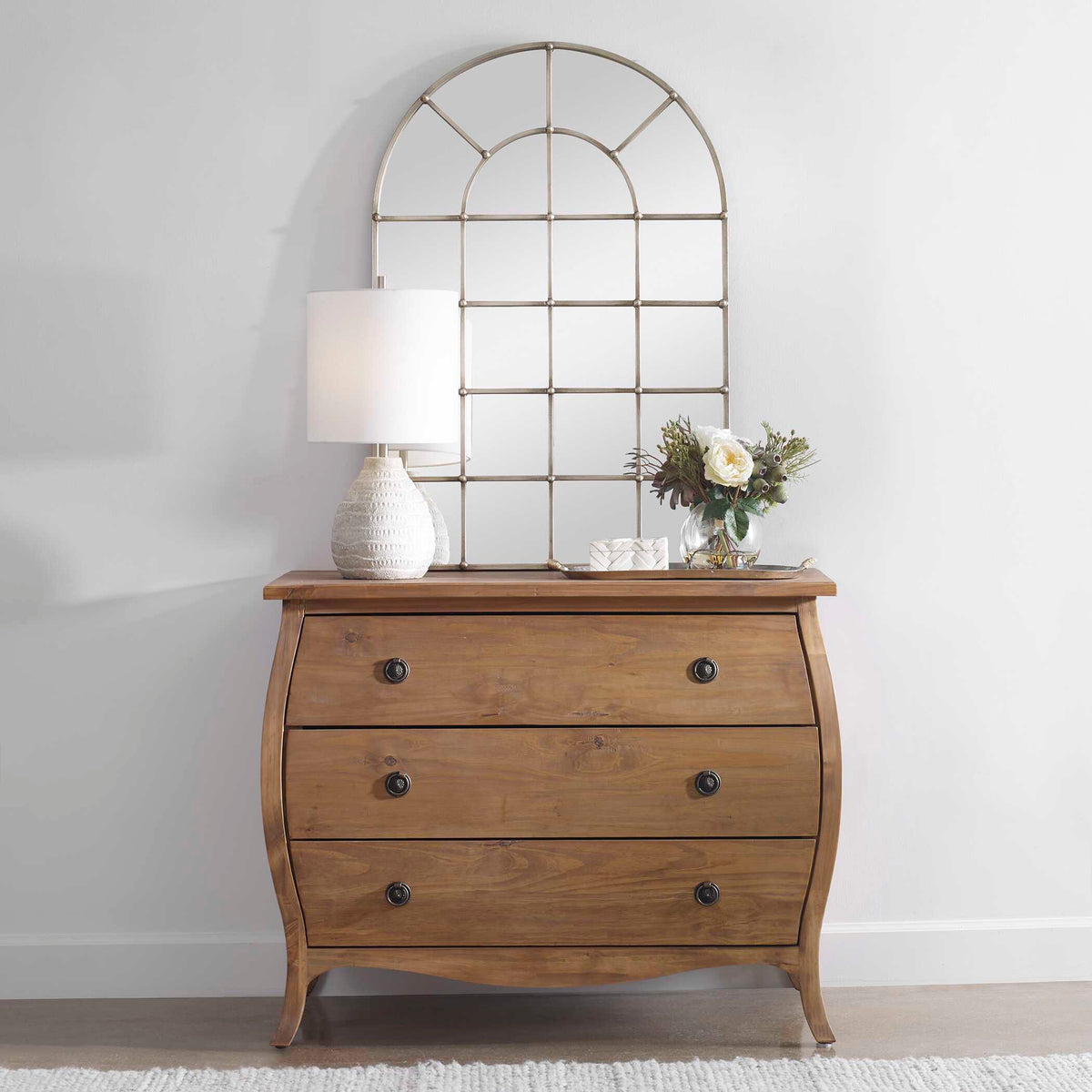 Barwell Arch Window Mirror - Silver by Uttermost - View 2