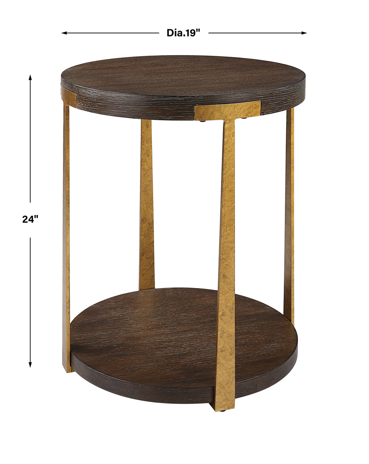 Palisade Round Wood Side Table - Dark Brown by Uttermost - View 9
