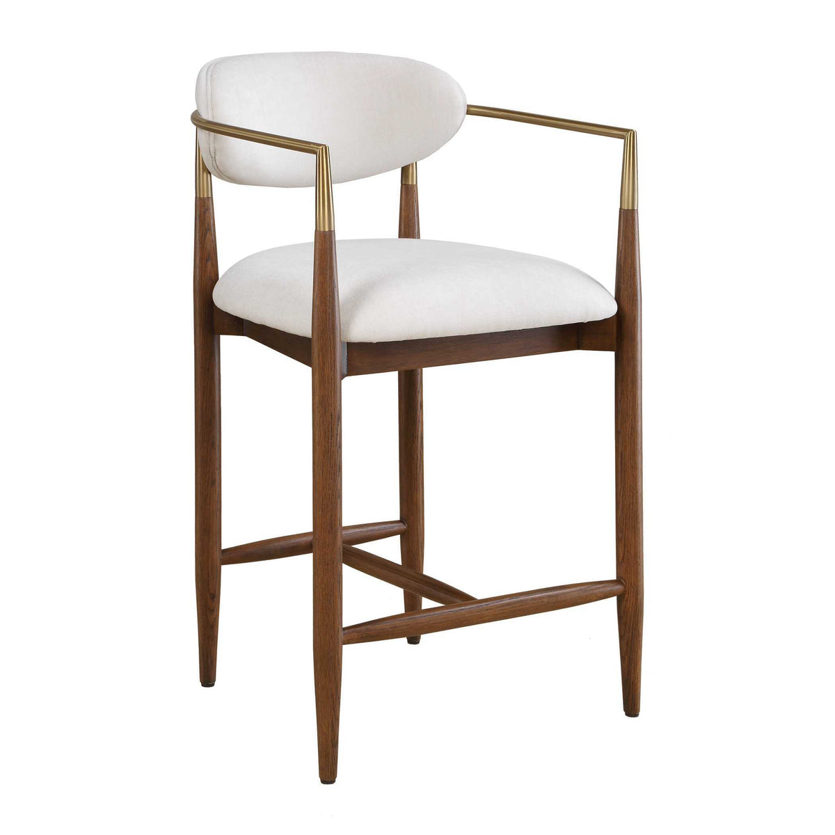 Moxie Counter Stool Walnut / White - Light Brown / White by Uttermost - View 4