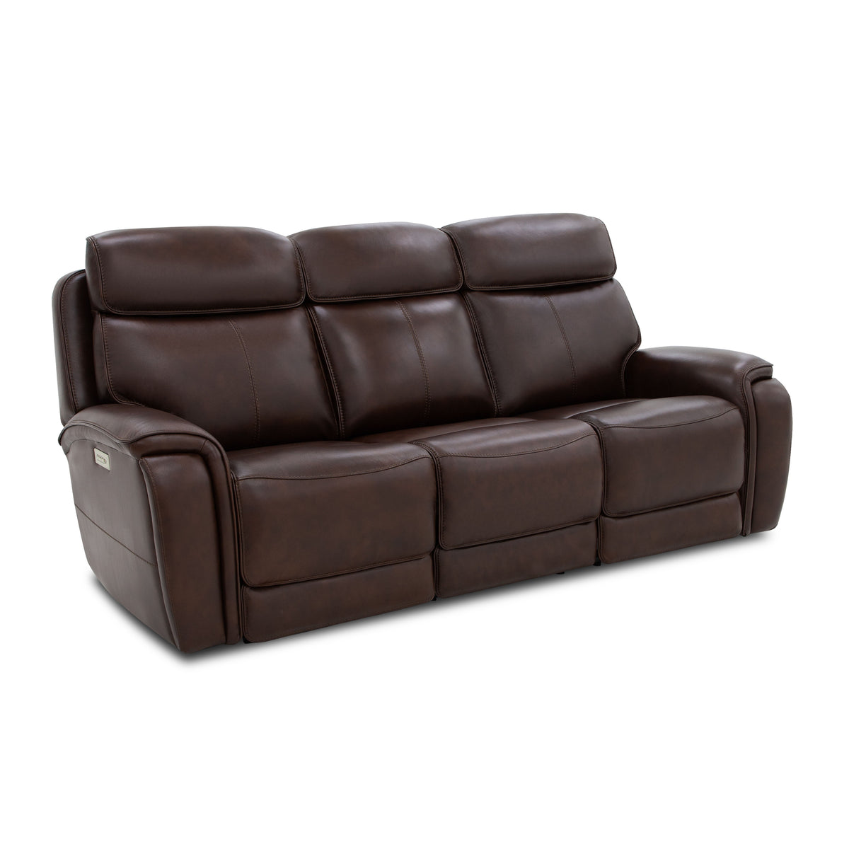 Walker Power Reclining Sofa With Console, Power Headrest & Lumbar - Dark Brown | Flexsteel