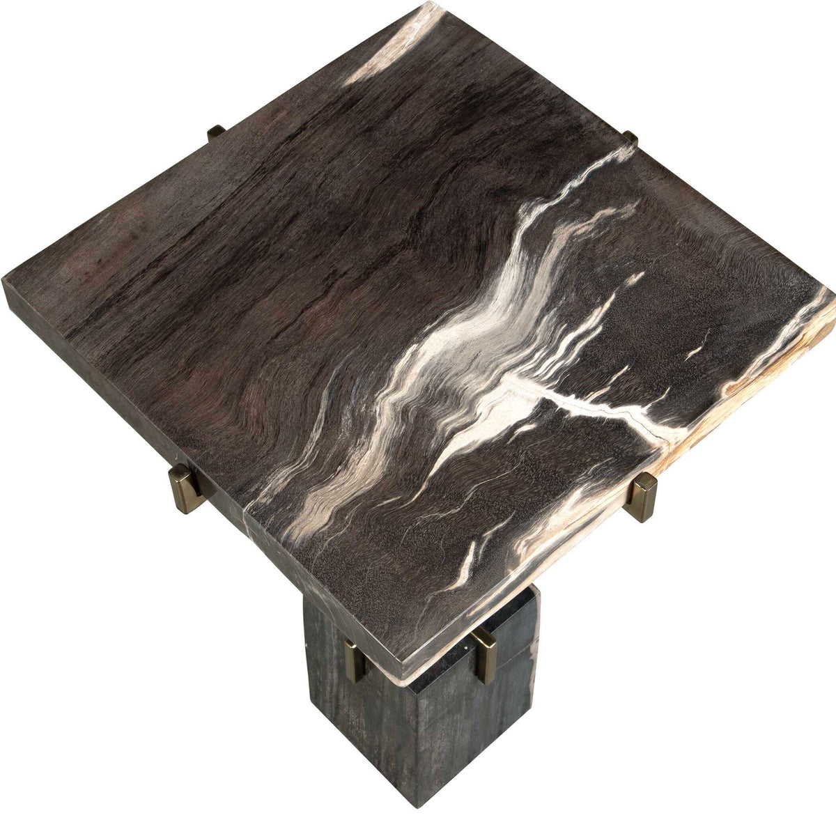 Rowman Petrified Wood Accent Table - Bronze / Dark Brown by Uttermost - View 9