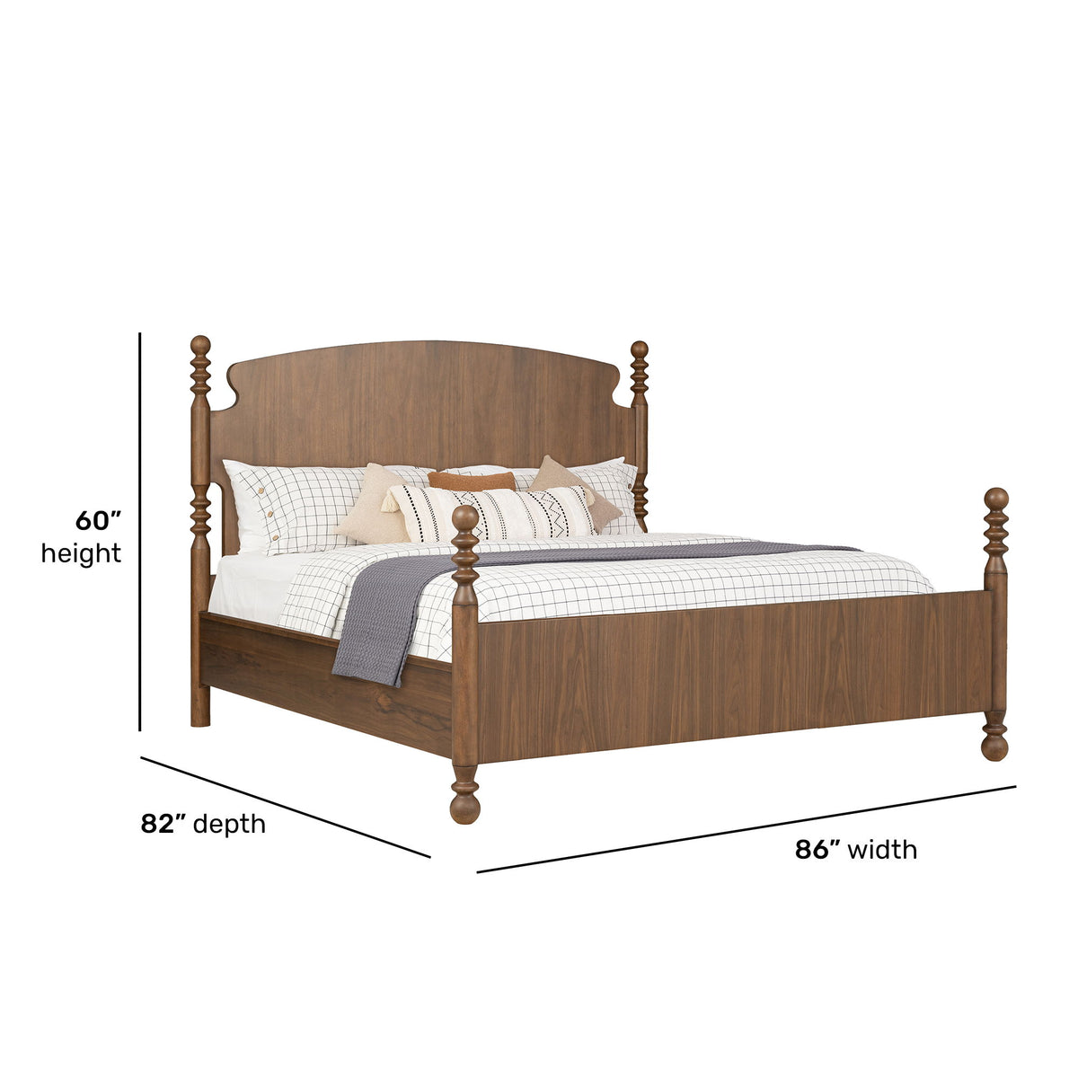 Azalea King Panel Bed - Walnut | Flexsteel