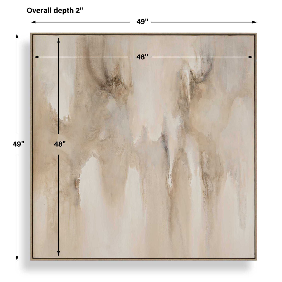 Embark Hand Painted Abstract Canvas Black / Brown / Gray / Woodtone - Light Brown by Uttermost - View 8