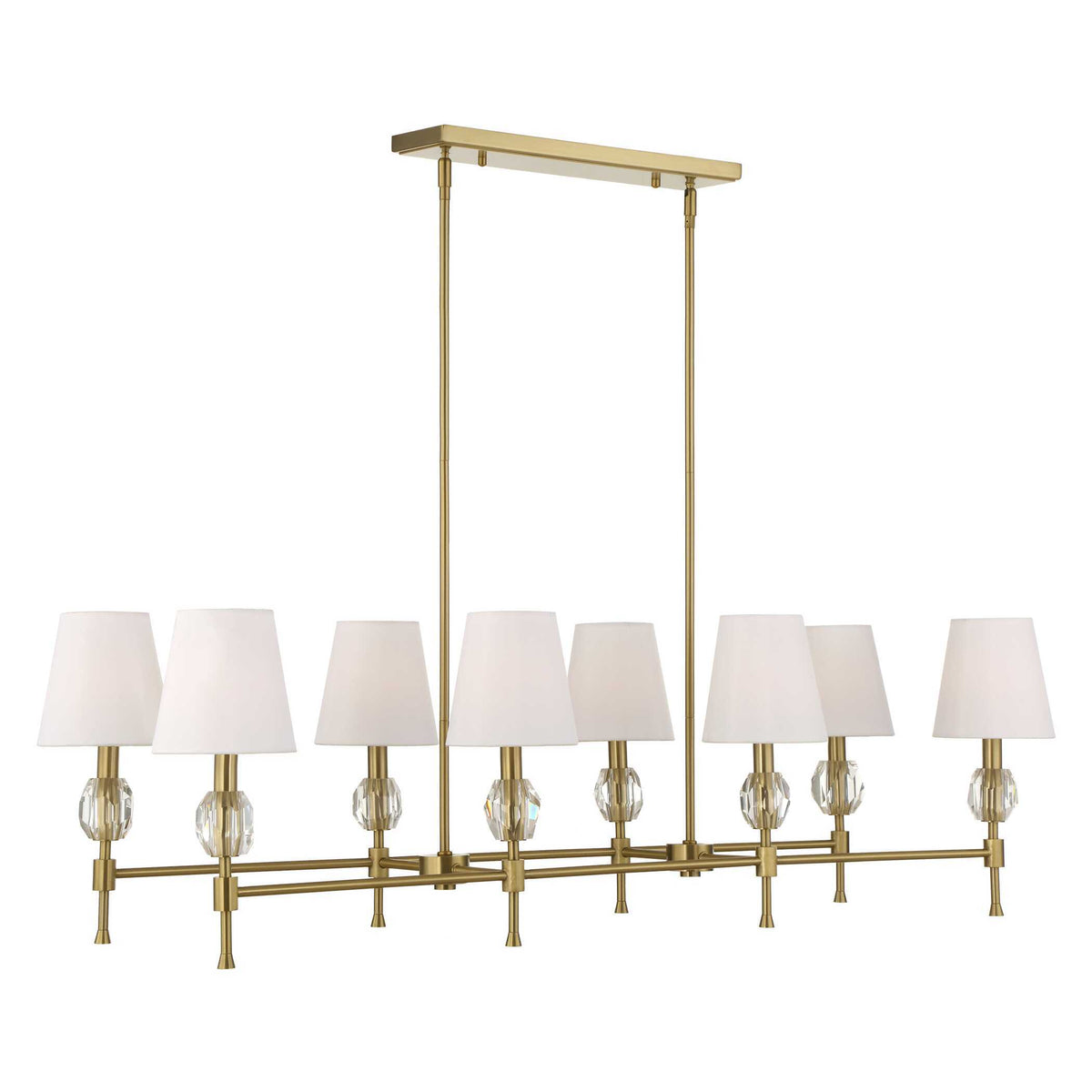Arques 8 Light Linear Chandelier White / Gold - Gold / White by Uttermost - View 8