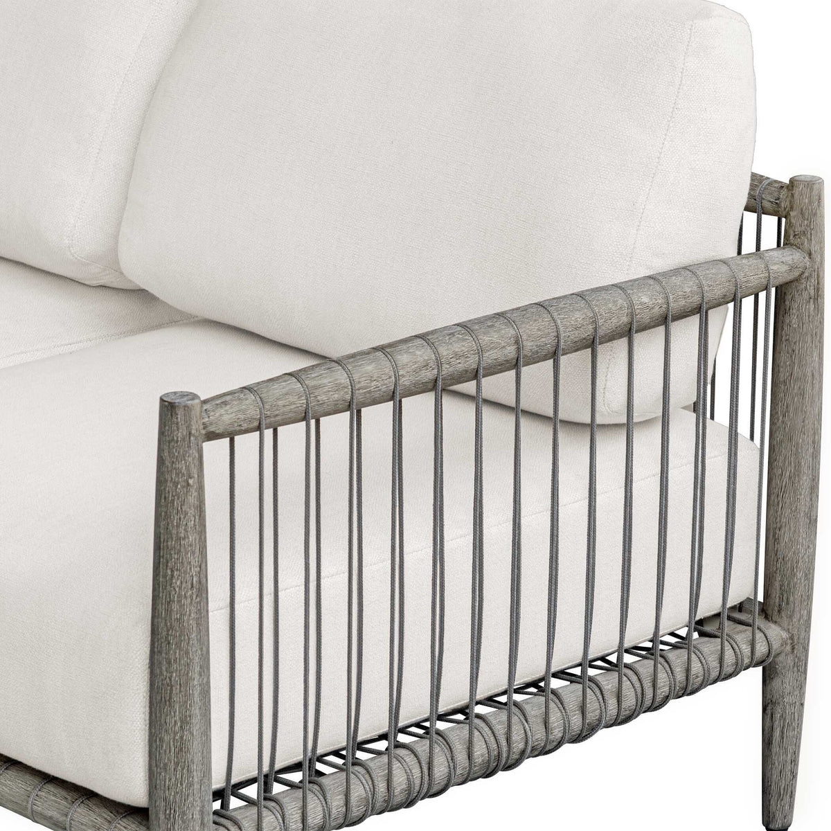 Borneo Outdoor Sofa Brown / Oyster White - White / Dark Brown by Uttermost - View 13