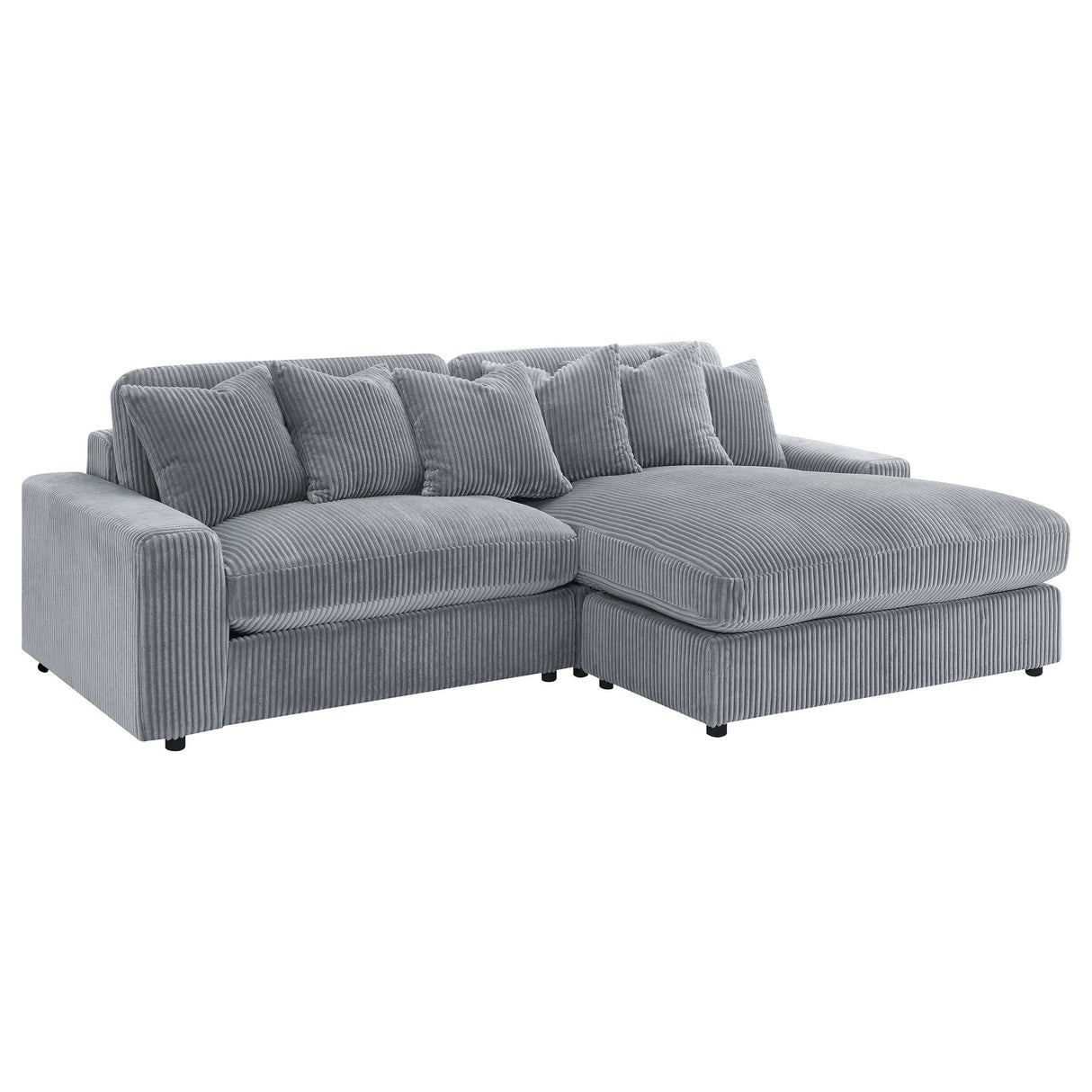 Marcus Fog Track Arms Reversible Sectional with Pillows - sold by Home Elegance USA