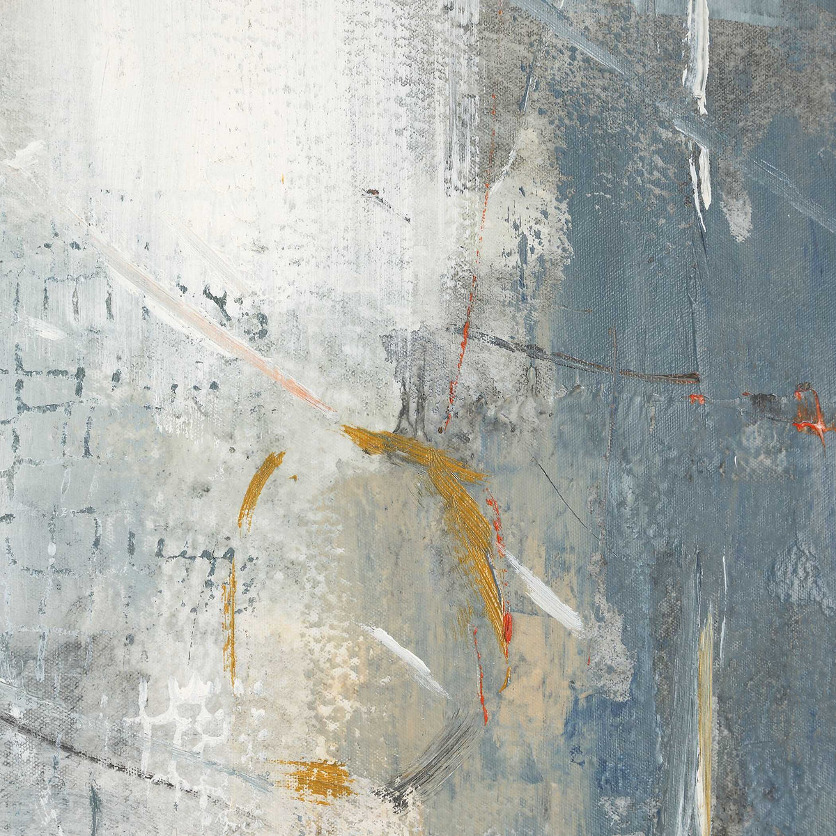 Blueprint Hand Painted Modern Art Black / Blue / Gold / Gray / Orange / White - Blue / Gray by Uttermost - View 5