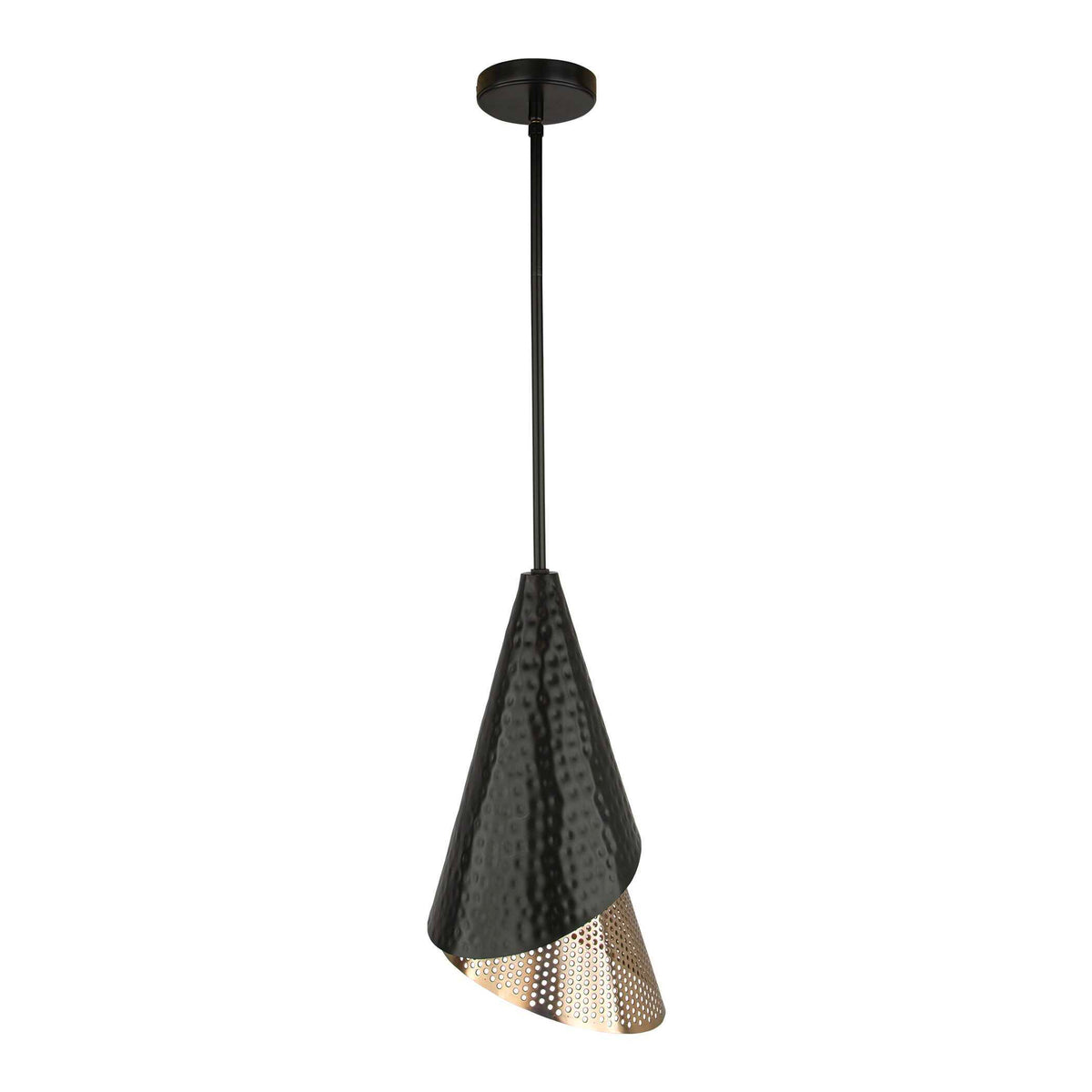 Apollo 1 Light Mini Pendant - Black / Gold by Uttermost - View 7