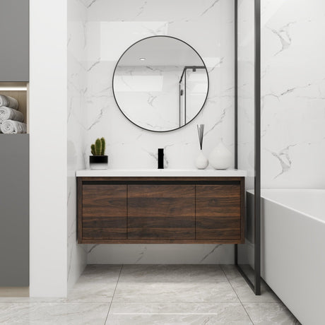 48 Inch Bathroom Cabinet With Sink,Soft Close Doors and Drawer,Float Mounting Design,48x18 - BVC00948CAW(KD - Packing) | Home Elegance USA