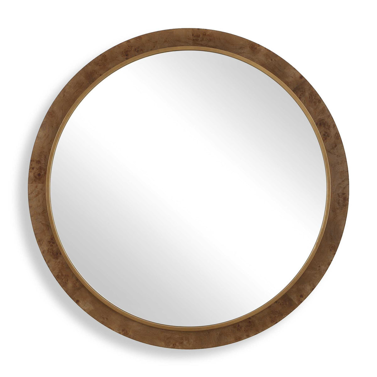 Cleveland Round Burl Wood Mirror Woodtone - Dark Brown by Uttermost - View 1