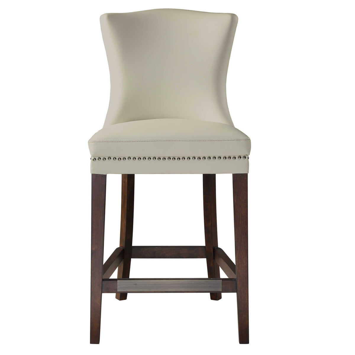Dariela Counter Stool White - Beige / Dark Brown by Uttermost - View 1