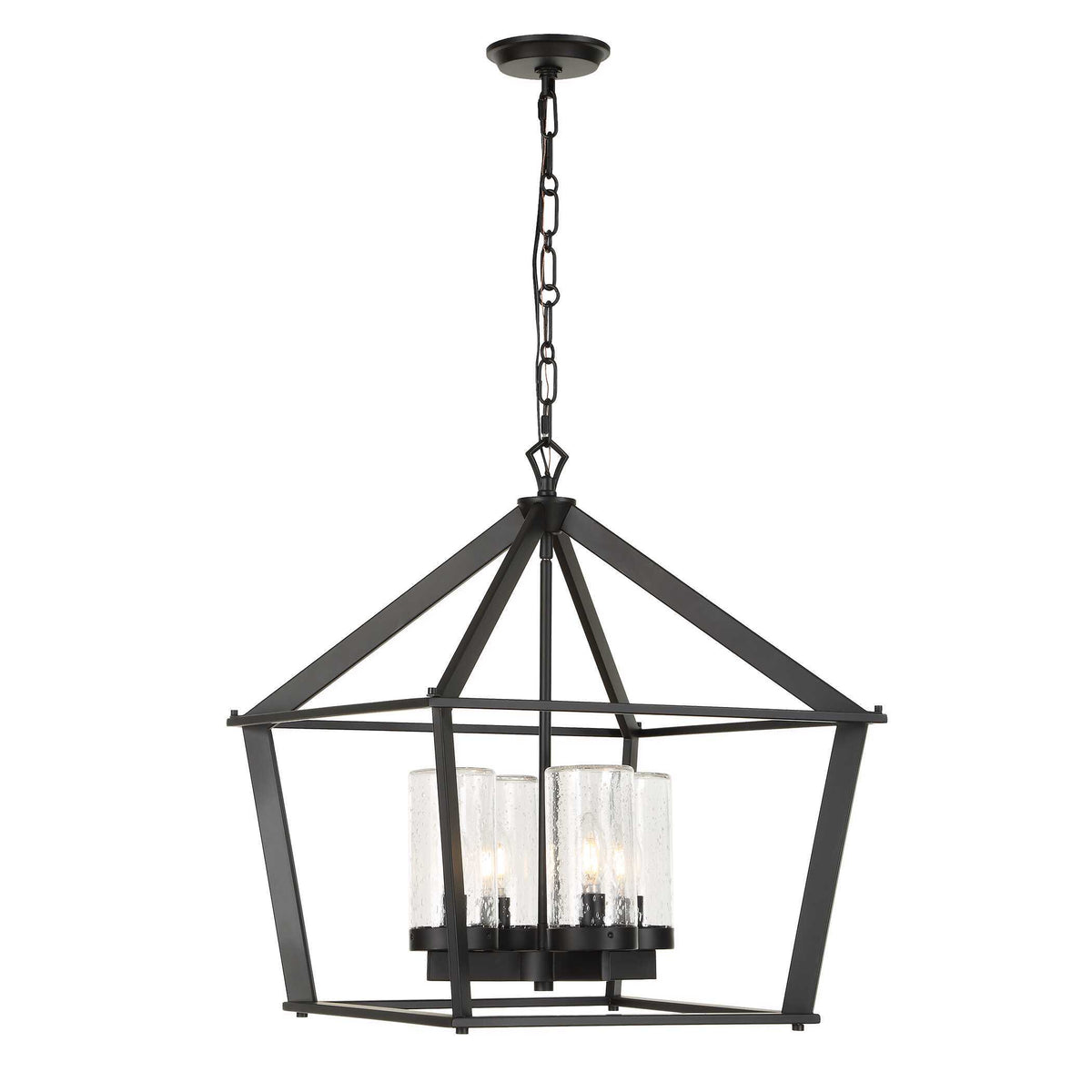 Evanston 4 Light Indoor-Outdoor Pendant - Black by Uttermost - View 5