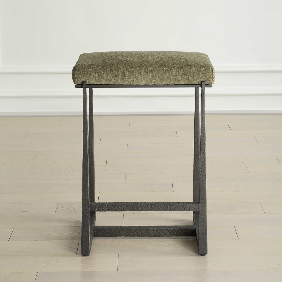 Midas Counter Stool - Dark Green / Bronze by Uttermost - View 2