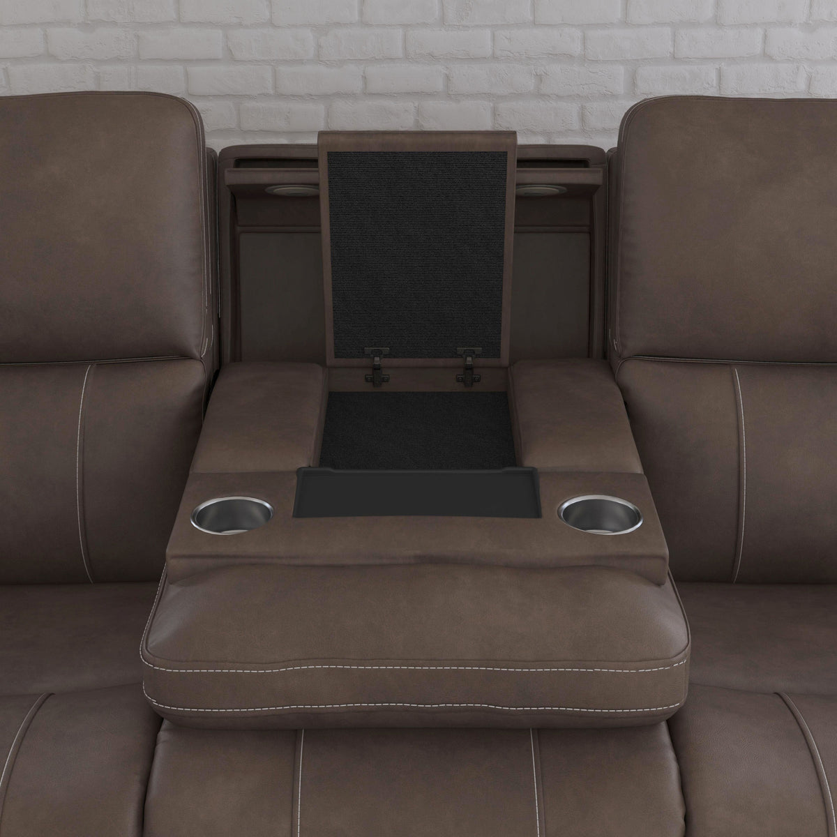 Carter Power Reclining Sofa With Console & Power Headrests & Lumbar - Cappuccino | Flexsteel