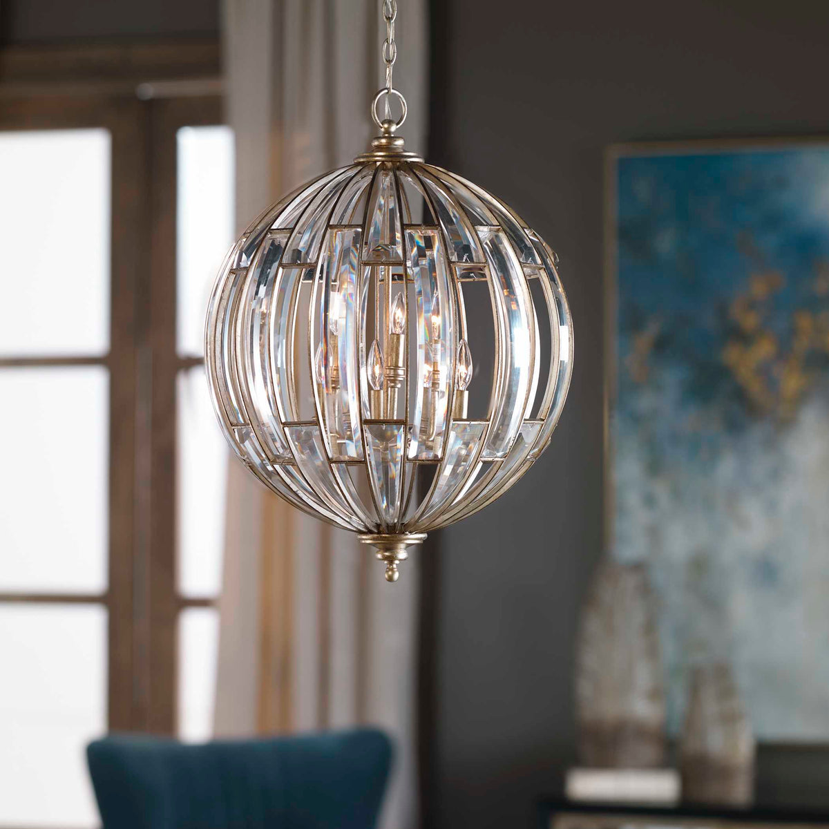 Vicentina 6 Light Sphere Pendant - Gold / Silver by Uttermost - View 2