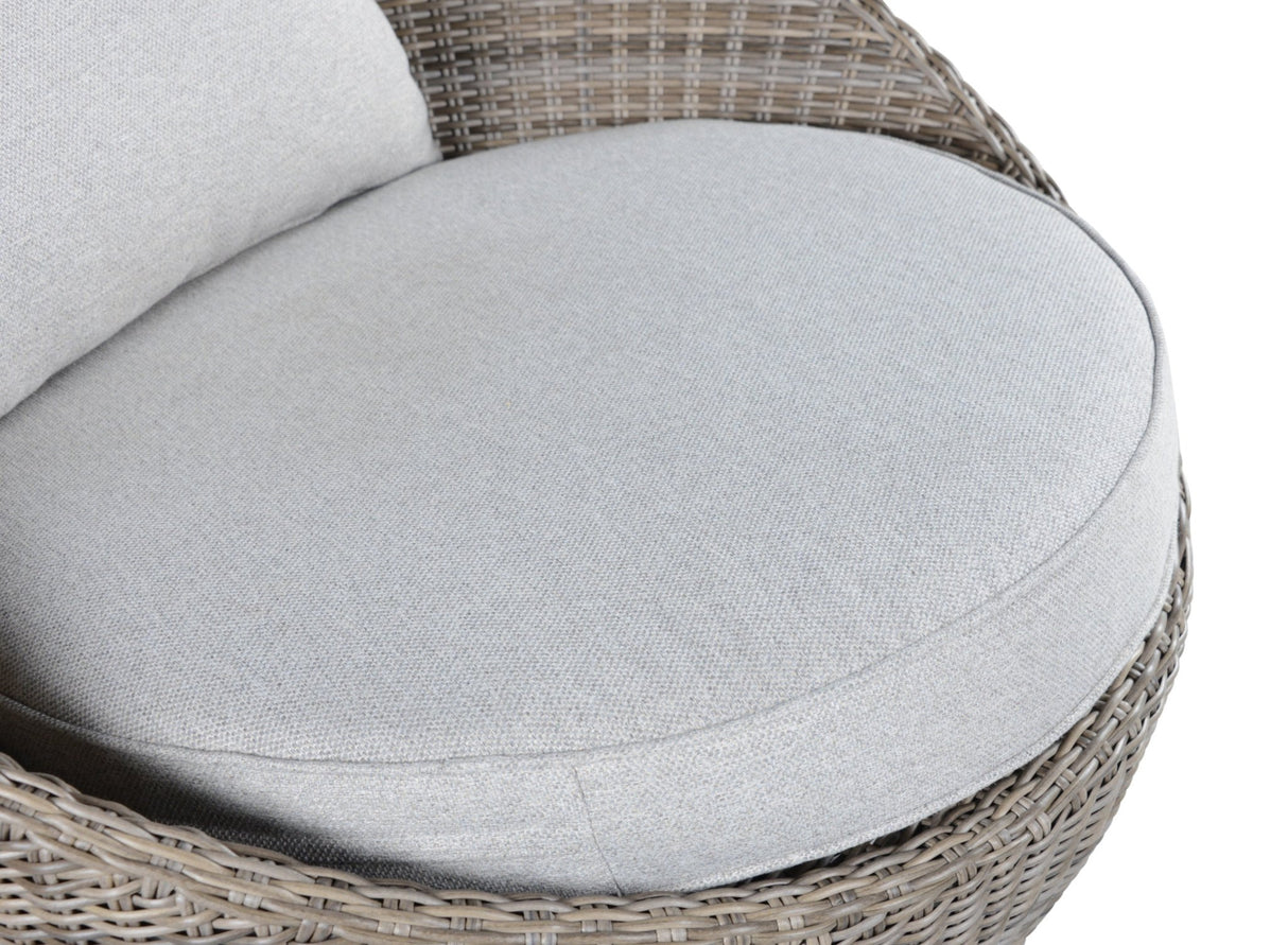 Cozy Outdoor Set - Swivel Woven Chairs, Side Table - All - Weather Resin Wicker, Powder - Coated Aluminum, Fully Assembled | Home Elegance USA