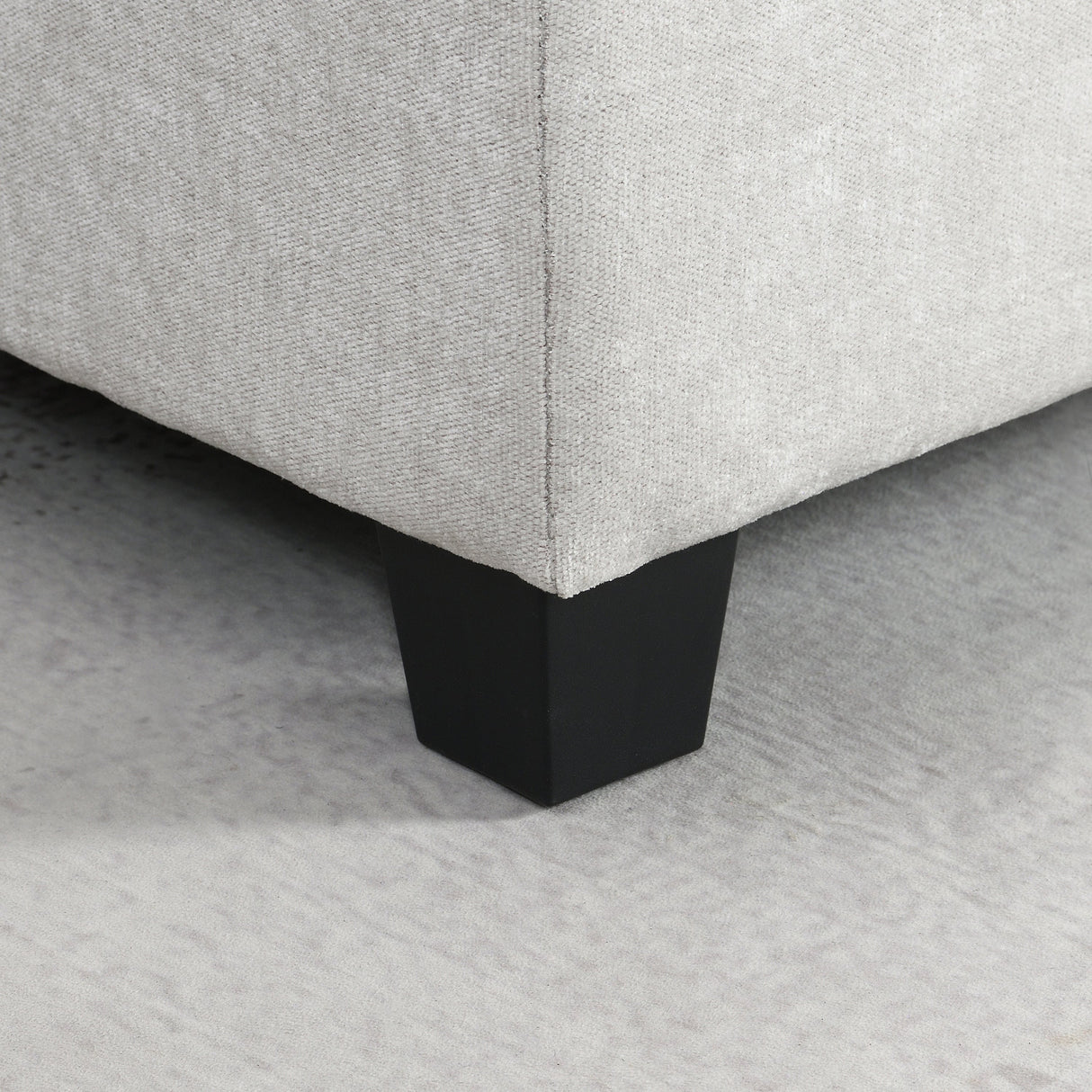 Chenille U Shaped Sectional Sofa with Acrylic Table Top, USB Charger, Storage Drawers, Pockets and Movable Ottoman - sold by Home Elegance USA