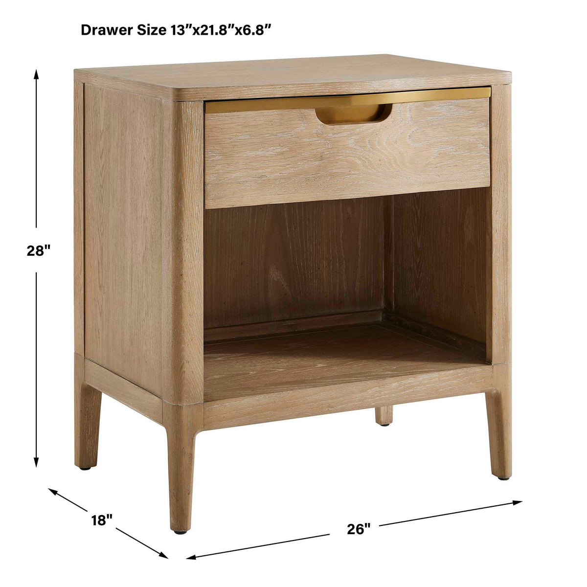 Tabi Wood Side Table Natural - Light Brown by Uttermost - View 9