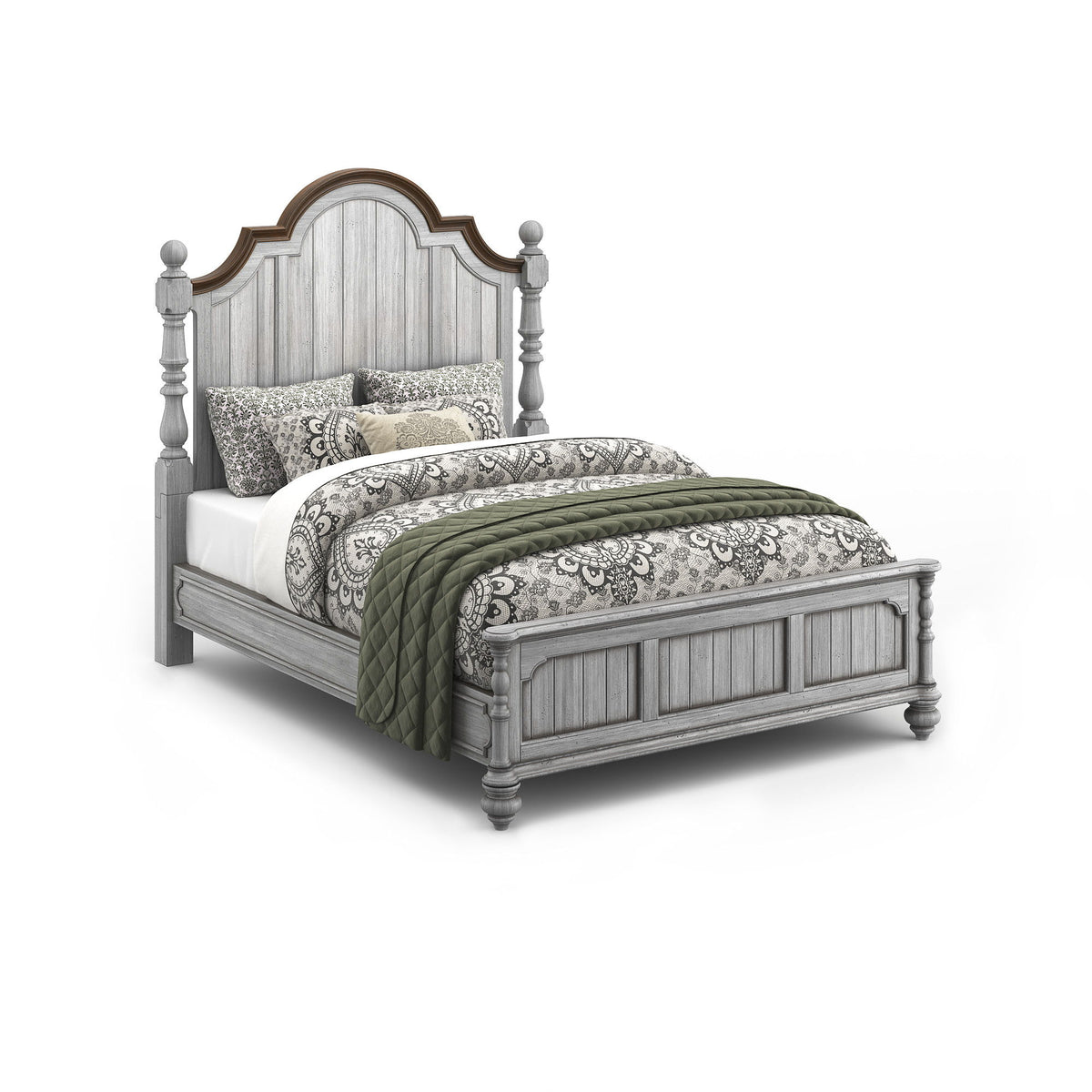 Plymouth Queen Poster Bed - Gray | Flexsteel